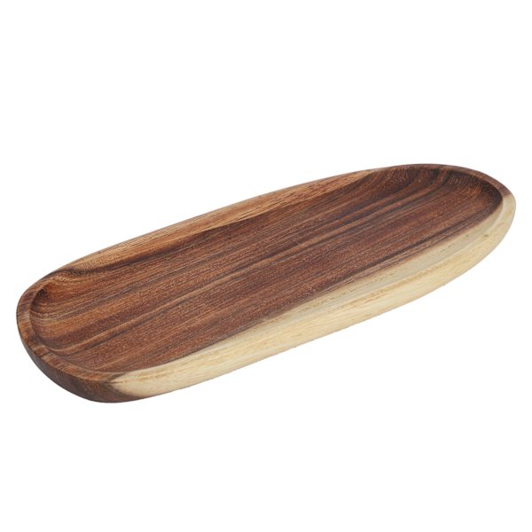 Uregelmessig oppbevaringsbrett i tre, snacks og fruktorganisator, bordtilbehør, hurtigmattallerken, dekorasjon 30x12cm