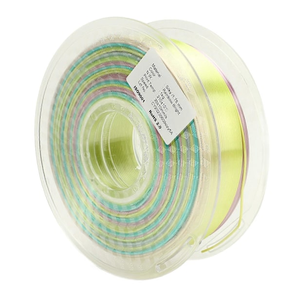 PLA-filamentti, värisävy liukuvärjätty sateenkaari, monivärinen, silkkimäisen kiiltävä, 1,75 mm, 3D-tulostinfilamentti
