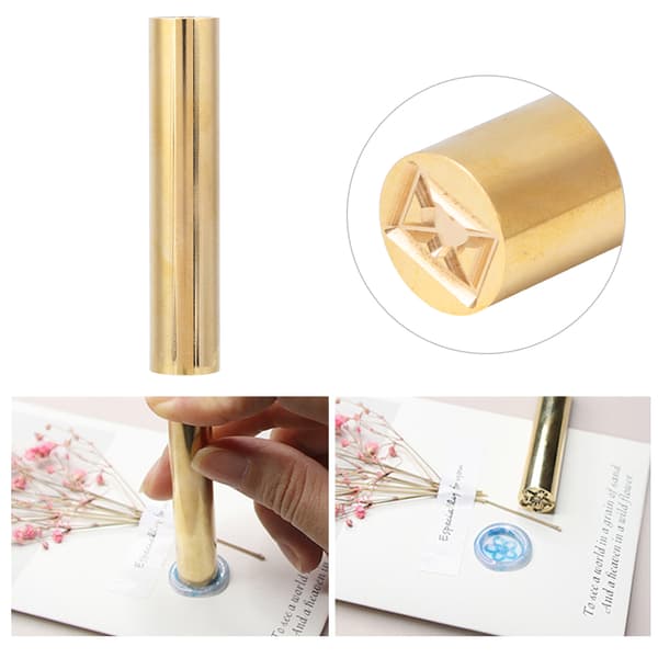 Mini messing laksegl stempel helt i metal søjle laksegl stempel til flere formål