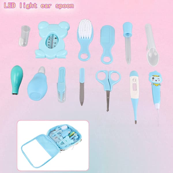 13 st/set Nyfödd Grooming Set Spädbarn Baby Vård Kit Viktiga Hälsovårds Tillbehör för Hemresor