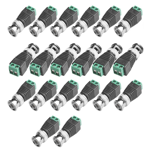 BNC Han Balun Konnektor 20 stk. Koaksial Cat5 til BNC Han Konnektor