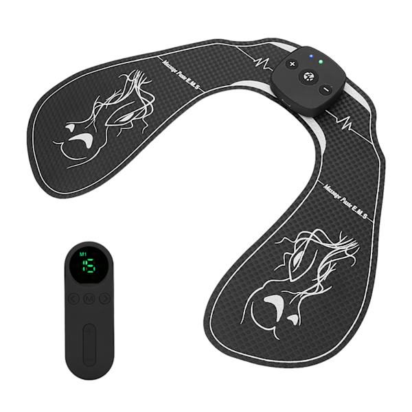 Trådlös EMS Hip Trainer Fjärrkontroll Smart Buttock Lifting Massage Stimulator Svart
