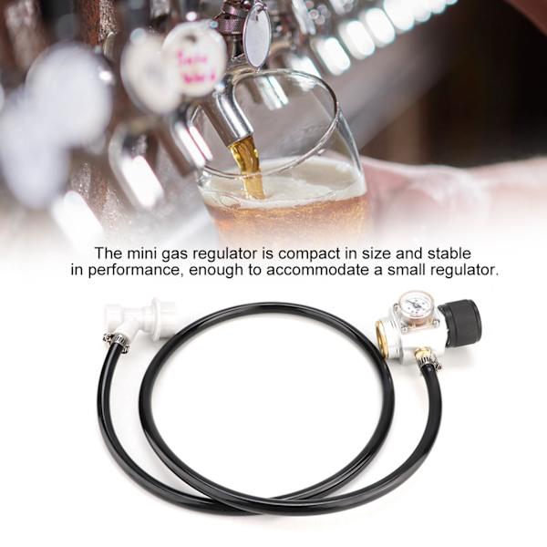0-90PSI CO2 minigassregulator 5/16 tommers gassledningsenhet trykkmåler Kulelås tilbehørssett