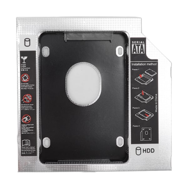 SATA till SATA 2:a HDD SSD-hölje 2-kanals skydd Hårddisk Caddy Case Fack för 12,7 mm CD DVD ROM optisk enhet Slot