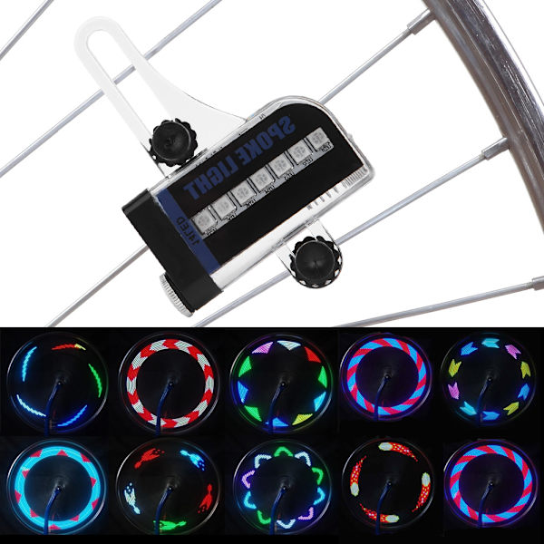 Polkupyörän kaksoispuolinen 14LED RGB-puolavalo, lisävaruste vuoristomaastopyörään