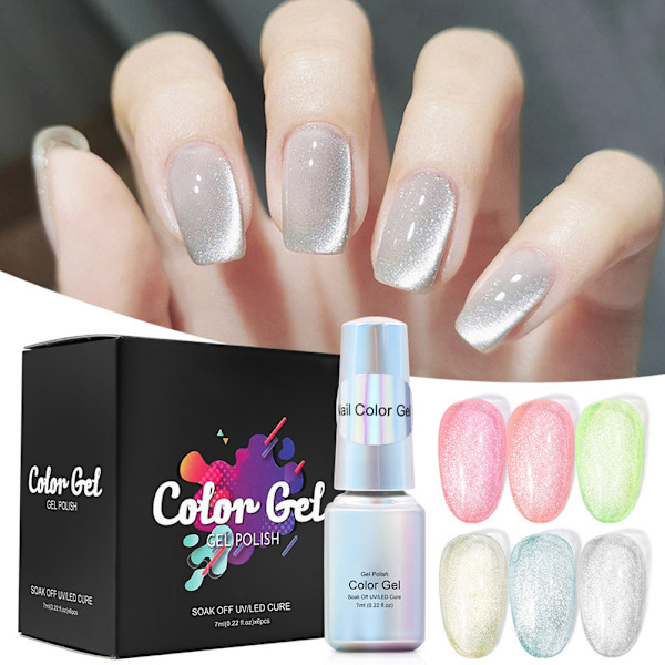 7ml Cat Eye UV-geelilakka Soak Off Cat's Eyes -geelilakka manikyyriin ja kynsien koristeluun