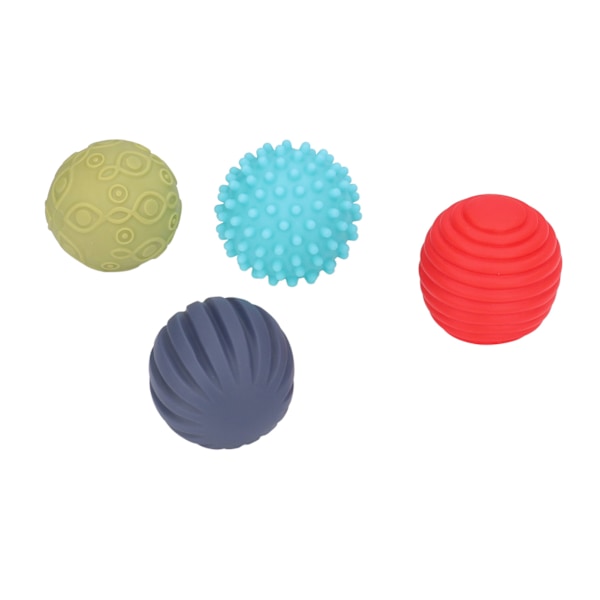 4 stk. Baby Sensoriske Bolde Teksturerede Forskellige Farve Form Palm Massage Squeeze Ball Legetøjssæt
