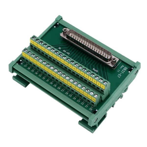 Terminal Board Adapter Connector Module PCB Breakout Lige Han med Shell DC 60V DB37‑G7