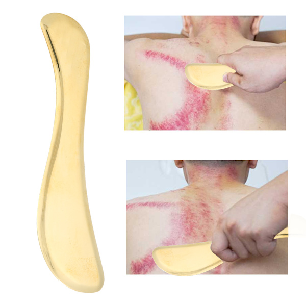 Mässing Skrapbräda Massager Fascia Akupunktsmassage Muskelsmärta Gua Sha Tool