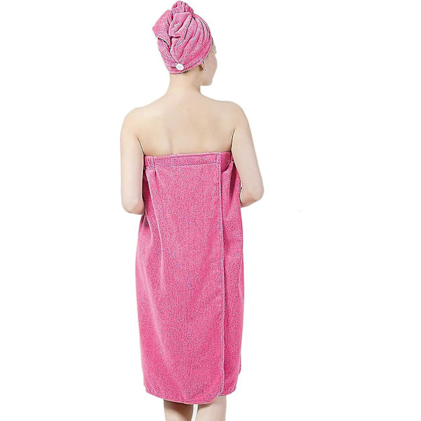 2-i-1 mikrofiber badekåbe og hårhåndklædesæt til kvinder - Hurtigttørrende, blødt, perfekt til hotel, rejser, spa og svømning