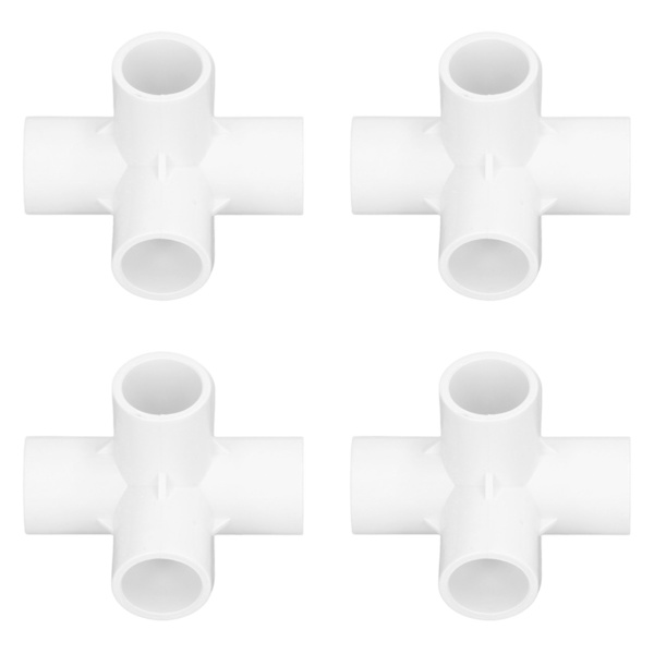10 STK PVC-plastrørforbindelse 6-vejs rør Hjørnealbuefittings 25mm indvendig diameter hvid