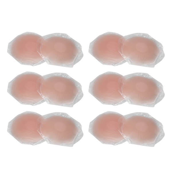 6 paria nännensuojaa, silikonia, hankausta kestävät hengittävät näkymätöntä uudelleen käytettävät isot, tahmeat nännipastat naisille