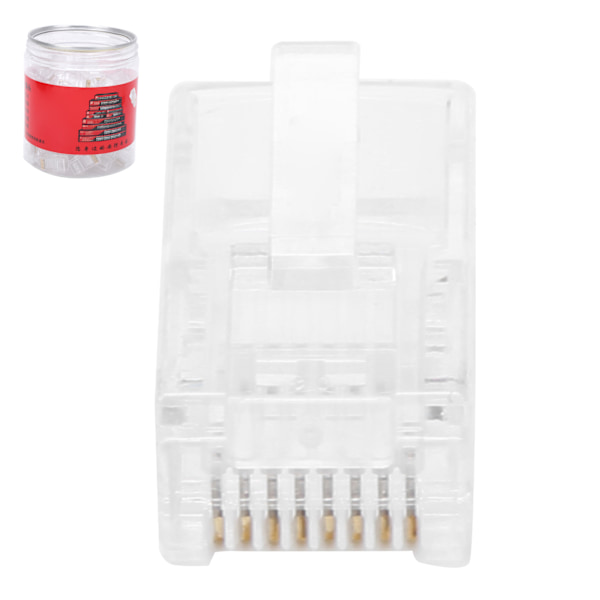 100 stk RJ45 Cat5E modulære uskjermede gullbelagte nettverkskabelkontakter for datamaskiner TV-er