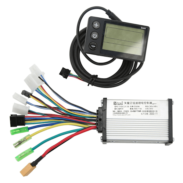 Elektrisk cykelkonverteringssæt Sinusformet tre-mode controller S866 panel til 250W 350W motor DC 36V 48V