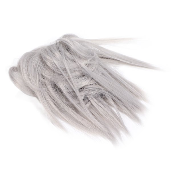 Fluffigt hår Bulle-förlängningar Hög temperatur Fiber Smutsigt Bulle-hårbit Rufsig Updo Hårbullar (Q17-Grå# )
