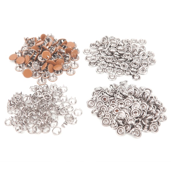100 set tryckknappar färgglada mässing klor press stud sömnadsfästen med installationsverktyg Crimson