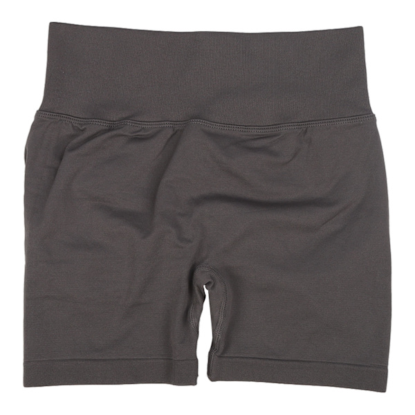 Kvinnor Hög midja Höftlyft Yoga Shorts Mjuk Elastisk Gym Löp Magkontroll Träningsshorts Blå Grå L