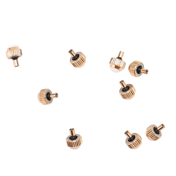 10 stk klokkekrone i rustfritt stål rosegull urhode reservedeler, tilbehør for urmaker 4 mm