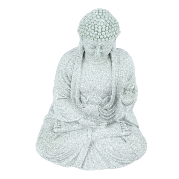 Liten Buddha-dekorasjon Utsøkt håndverk Buddha-pynt i grønn sandstein for fryktløshet i fisketank Buddha
