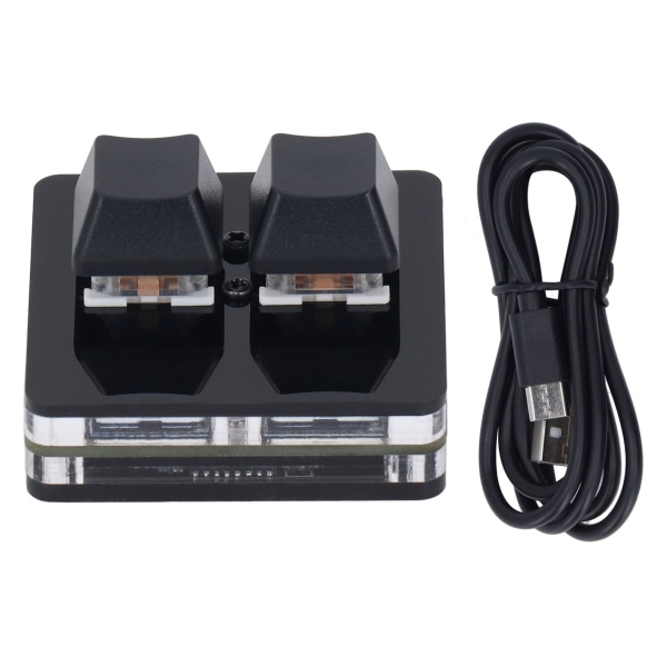 2 Key Gaming Pikanäppäin Ohjelmoitava näppäimistö Type C USB All Black Multifunction kotitoimistoon