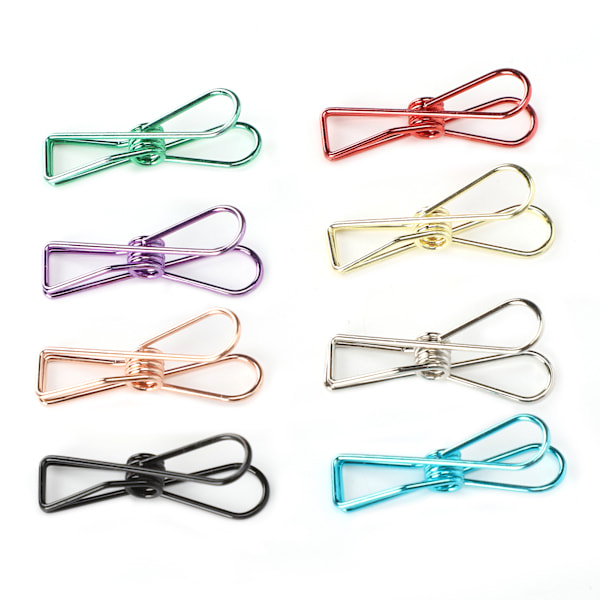 40 stk. Metal Små Clips Hule Fisk Form Farve Pose Forseglingsregning Papirholder Kontor Stationery