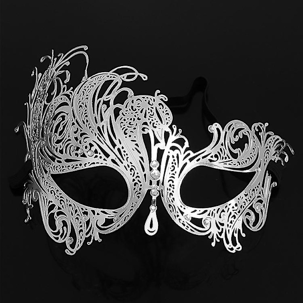 Elegant Silver Phoenix Venetian Mask för Maskerad, Perfekt för Bal, Fester och Karnevaler