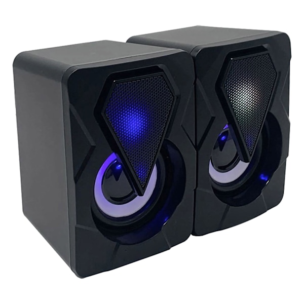 Gaming-datamaskin-høyttaler med fargerikt RGB-lys, stereolyd og kraftig bass, USB-skrivebordshøyttaler