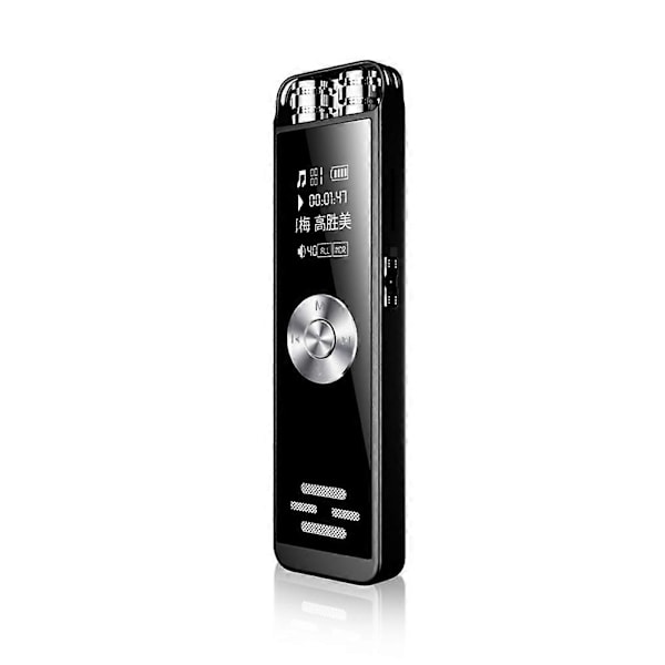 Mini Dobbelt Mikrofon Digital Stemmeoptager MP3 Afspiller Optager A