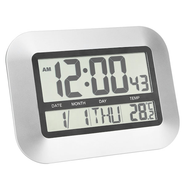 Hushålls multifunktionell modern digital klocka elektronisk termometer med kalenderdisplay