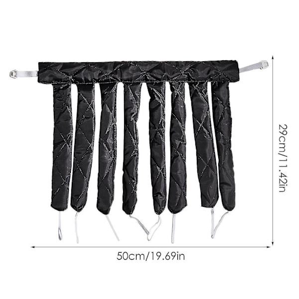 2-Pack varmefri spiralhårkrøller - Overnight hårruller for blekksprutkrøller, svart