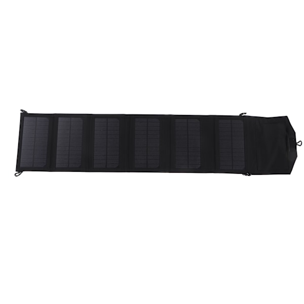 Sammenfoldeligt solpanel 6 folder 2 USB-porte 20W hurtigopladning monokrystallinsk bærbart foldbart solpanel til camping