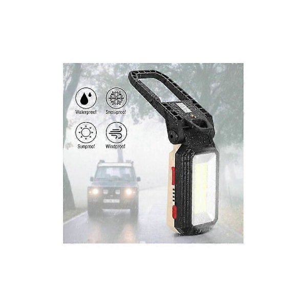 LED-työvalaisin, 10 W LED-kohdevalaisin, kannettava ladattava tarkastusvalo, magneettinen taskulamppu USB:llä autokorjaukseen