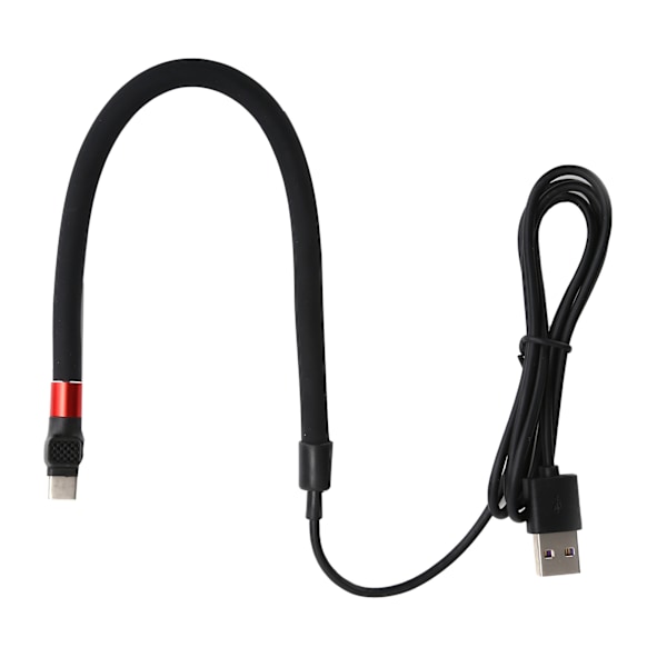 Mobiltelefon Stativ Hurtig Opladning Kabel Fleksibel Telefon Desktop Holder TypeC Datakabel (Sort)
