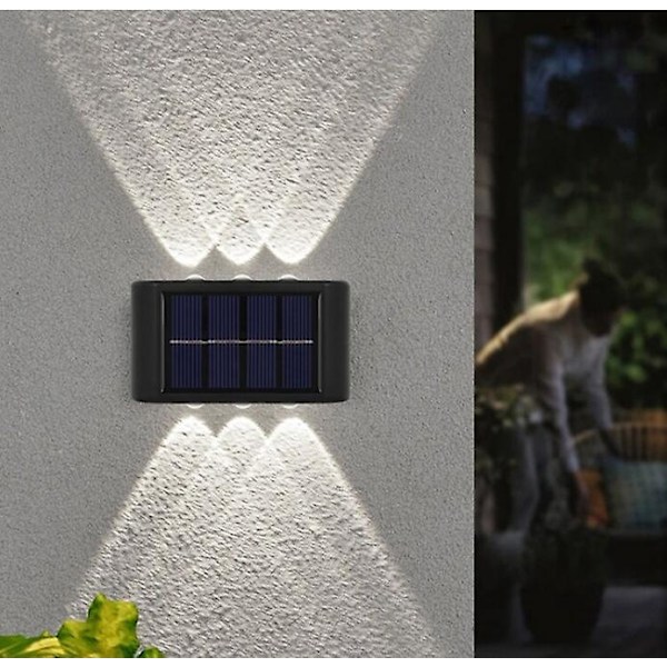 Solcellsbelysning för vägg, 2-pack Utomhus Solcellslampor med Sensor, Modern Nordisk Stil Dekorativ Belysning för Hem, Trädgård, Veranda