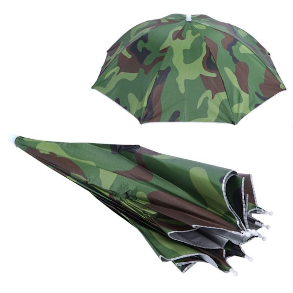 Sammenfoldelig paraplyhat, bærbar, vandtæt, udendørs fiskeparaplyhue til voksne, camouflage