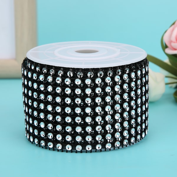 3PCS Rhinestone Mesh Roll Shiny Diamond Wrap Ribbon Trim DIY Hand Made DecorationBlack