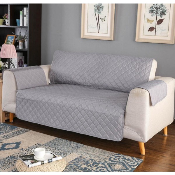 Vanntett rutete sofaovertrekk - grå, 190*196cm
