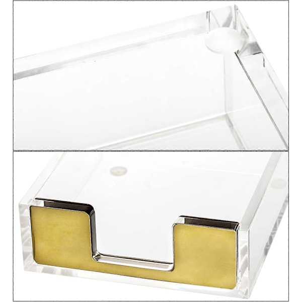 2-pack Akrylanteckningsblockshållare, Modern Klar Pappershållare Dispenser Memohållare Ställ Kub Skrivbord