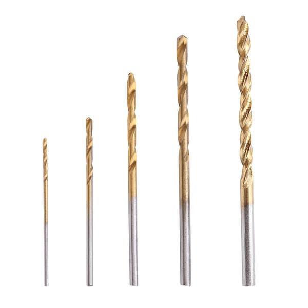 50 stk. Mini Høyhastighetsstål Plating Titanium Rett Hånd Twist Drill Bits Verktøy