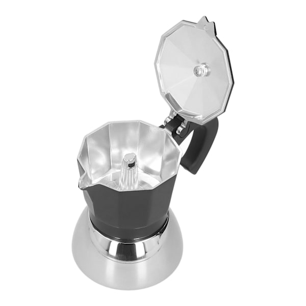180ML 4 Koppar Aluminium Kaffebryggare Italiensk Oktagonal Hushållsbryggare Moka Pot Svart