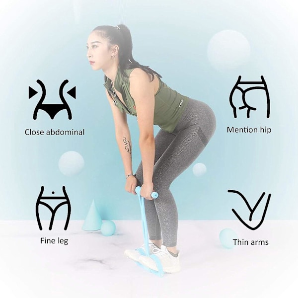 Multifunktionellt abdominalt dragrep för fitness - halkfritt grepp, elastisk kroppsbyggande utrustning
