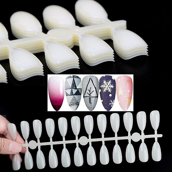 DIY Manicure Tilbehør: 120 stk. Falske Negle Tips Display Stativ