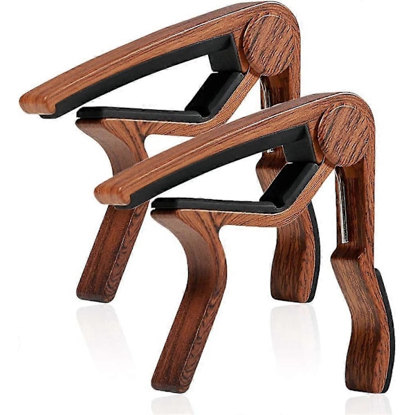 (85*78*12mm) Capo 2-pakning Enhånds Hurtigskift Capo i Aluminiumlegering for Ukulele Elektrisk Akustisk Gitar Bass og mer