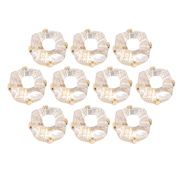 10 stk. syklo diamant fed firkantet glas high top tøj tilbehør dekorationer K9 10mm gylden champagne