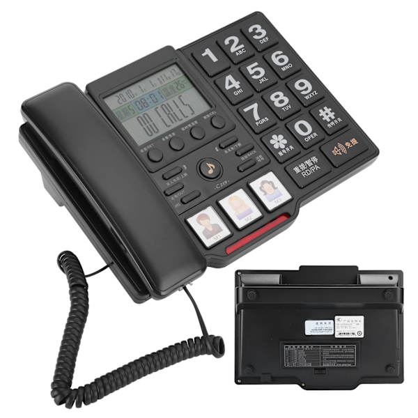 Høj kvalitet husholdnings fastnettelefonudstyr tilbehør sort
