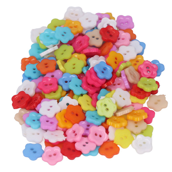 200 stk. Blomsterknapper Farverige DIY Fremstilling Plast Blanke Dekorative 1,3x1,3cm/0,5x0,5in Syknapper til Scrapbooking