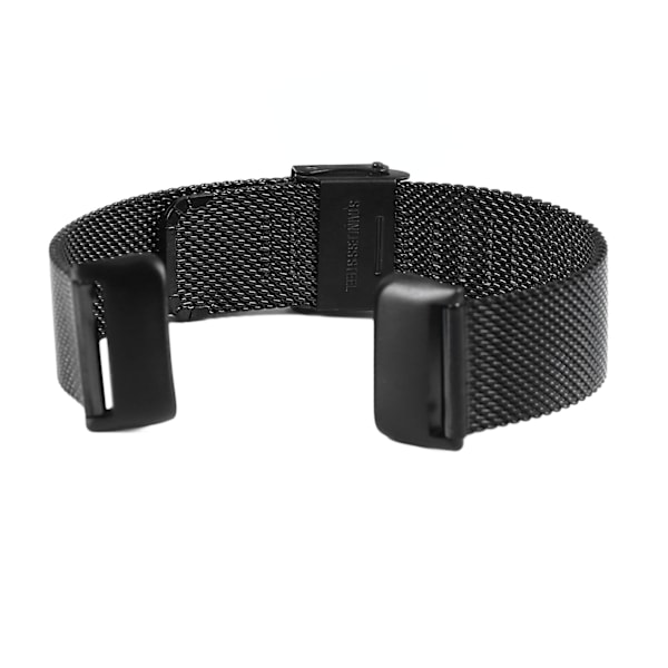 Ur Metal Mesh Band Smartwatch Justerbar Rustfrit Stålarmbånd Udskiftningsrem til Fitbit Sort