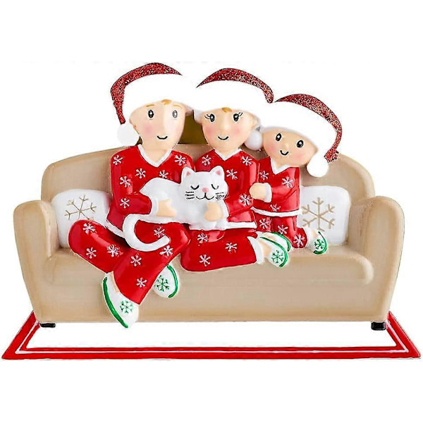 2-pack Jul DIY Handskrivet Namn Julgranshänge, Soffkatta För 3 Personer Julgransdekorationer Jultomtehänge DIY Handskrivet