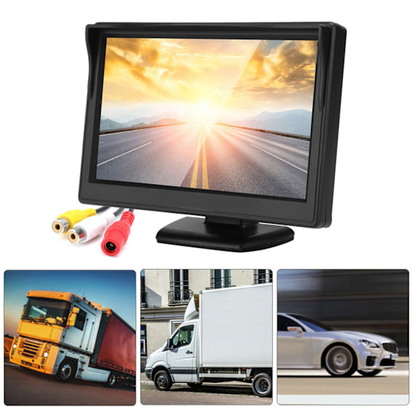 5-tums högupplösta TFT LCD-reverserande parkeringsvattentät monitor för bilbackupkamera