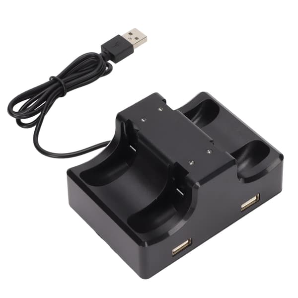 for Switch Joycon Ladestativ 4-i-1 Ladestasjon Base for Joycon med LED-indikator